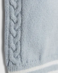 Baby Boys Blue Knitted Stripe Polo Shirt Set