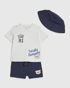 Baby Boys Blue Little King T-Shirt Set