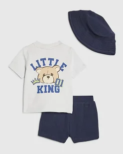 Baby Boys Blue Little King T-Shirt Set