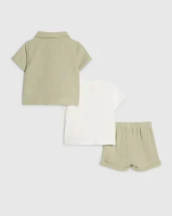 Baby Boys Green Snacks T-Shirt Set