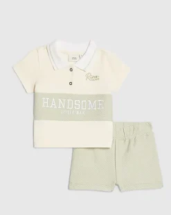 Baby Boys Khaki Handsome Polo Shirt Set