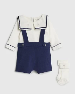 Baby Boys Navy Sailor Collar Short Set