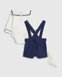 Baby Boys Navy Sailor Collar Short Set