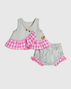 Baby Girl Blue Denim Hybrid Tiger Set