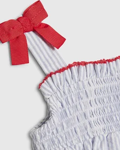 Baby Girls Blue Stripe Fruit Top Set