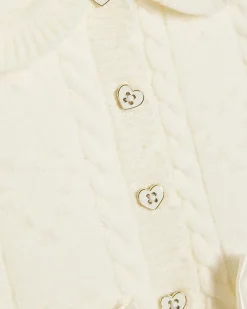 Baby Girls Cream Peplum Cardigan Set