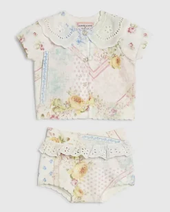 Baby Girls Floral Patchwork Knit Set