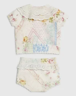 Baby Girls Floral Patchwork Knit Set