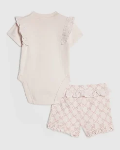 Baby Girls Pink Love Bodysuit Set