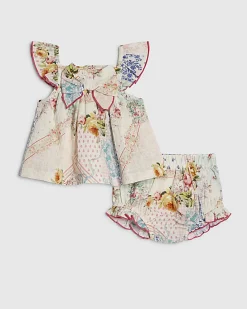 Baby Girls Pink Patchwork Cotton Bloomer Set