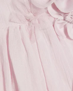 Baby Girls Pink Smock 3D Flower Top Set