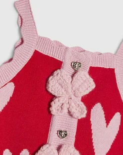 Baby Girls Red Heart Knitted Set