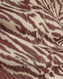 Beige Animal Print Fitted T-Shirt