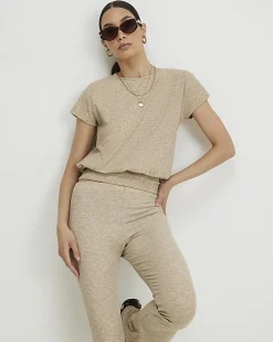 Beige Banded Top