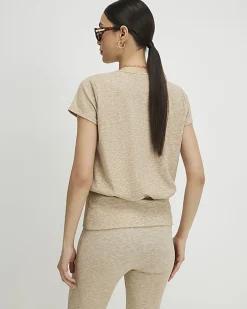 Beige Banded Top