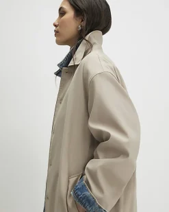 Beige Belted Trench Coat