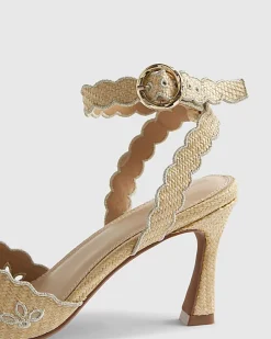 Beige Broderie Court Heels