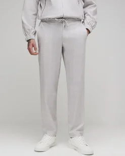 Beige Check Slim Elasticated Smart Joggers