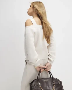 Beige Cut Away Sweatshirt