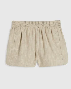 Beige Elasticated Waist Shorts