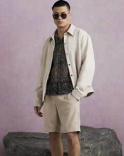 Beige Faux Suede Shorts