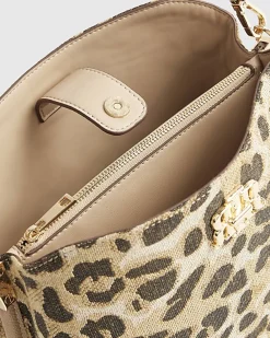 Beige Leopard Jacquard Bucket Bag