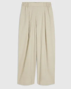 Beige Linen Blend Tailored Joggers