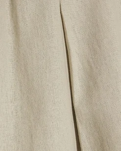 Beige Linen Blend Tailored Joggers