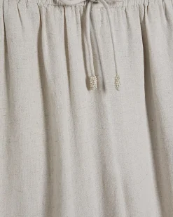 Beige Linen Blend Trousers