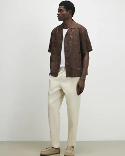 Beige Linen Blend Trousers