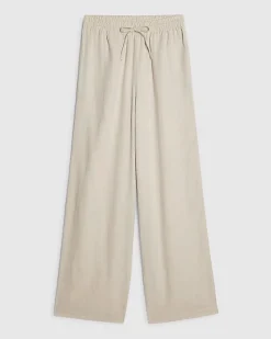 Beige Linen Blend Trousers