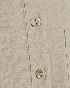 Beige Long Sleeve Linen Blend Shirt