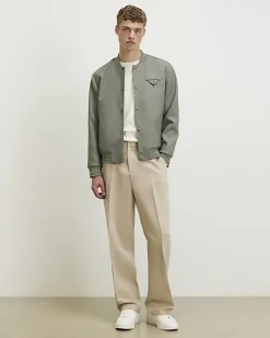 Beige Loose Fit Trousers