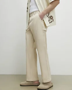 Beige Loose Fit Trousers