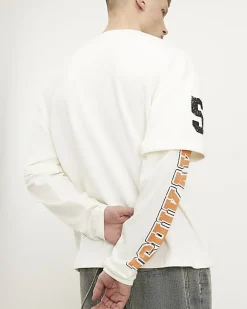 Beige Oversized Fit Layered T-Shirt