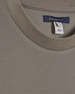 Beige Oversized Fit Waffle Textured T-Shirt