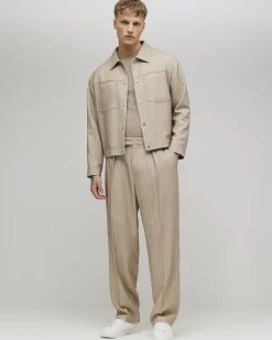 Beige Pinstripe Western Jacket