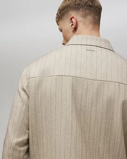 Beige Pinstripe Western Jacket