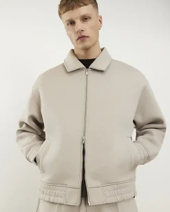 Beige Premium Harrington Jacket
