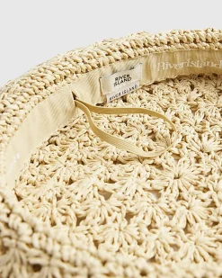 Beige Raffia Beret