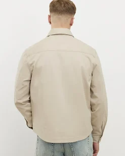 Beige Regular Fit Classic Overshirt