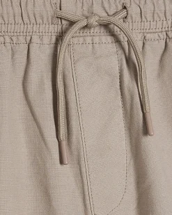 Beige Regular Fit Crosshatch Cargo Shorts