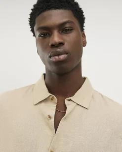 Beige Regular Fit Linen Blend Shirt