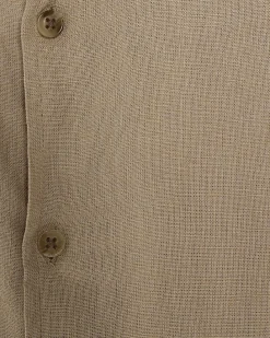 Beige Regular Fit Linen Blend Shirt