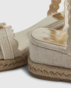 Beige Scallop Trim Wedges