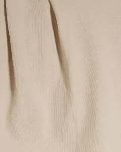 Beige Short Sleeve Pleat Shoulder T-shirt