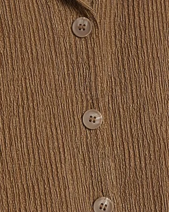 Beige Short Sleeve Textured Shirt