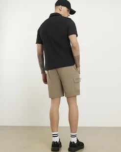 Beige Skinny Fit Stretch Cargo Shorts