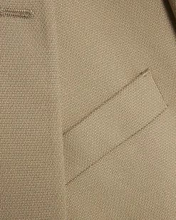 Beige Skinny Fit Textured Suit Jacket