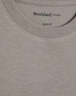 Beige Slim Fit Crew Neck Lightweight T-Shirt